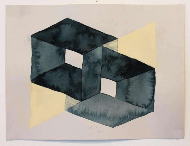 Leah Wolff, Impossible Shape 12b, 2012, watercolor and pastel on paper, 9 x 12 in.