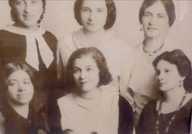 American Yiddish writers and poets, New York, 1920s. Bottom row from left: Celia Dropkin, Sarah Reisen, and Ida Glazer. Top row from left: Esther Shumiatcher, Malka Lee, and Bertha Kling.