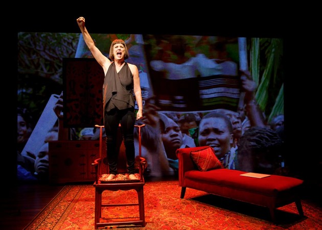 Eve Ensler performing her new show, "In the Body of the World." Photo credit: Joan Marcus. 